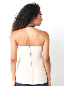 Ecru Judy Strapless Sweater Top