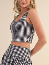 Load image into Gallery viewer, Black Gingham Cropped Tank
