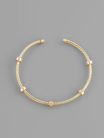 Gold Textured Cuff Bracelet