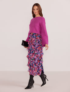 MinkPink Calista Frill Midi Skirt