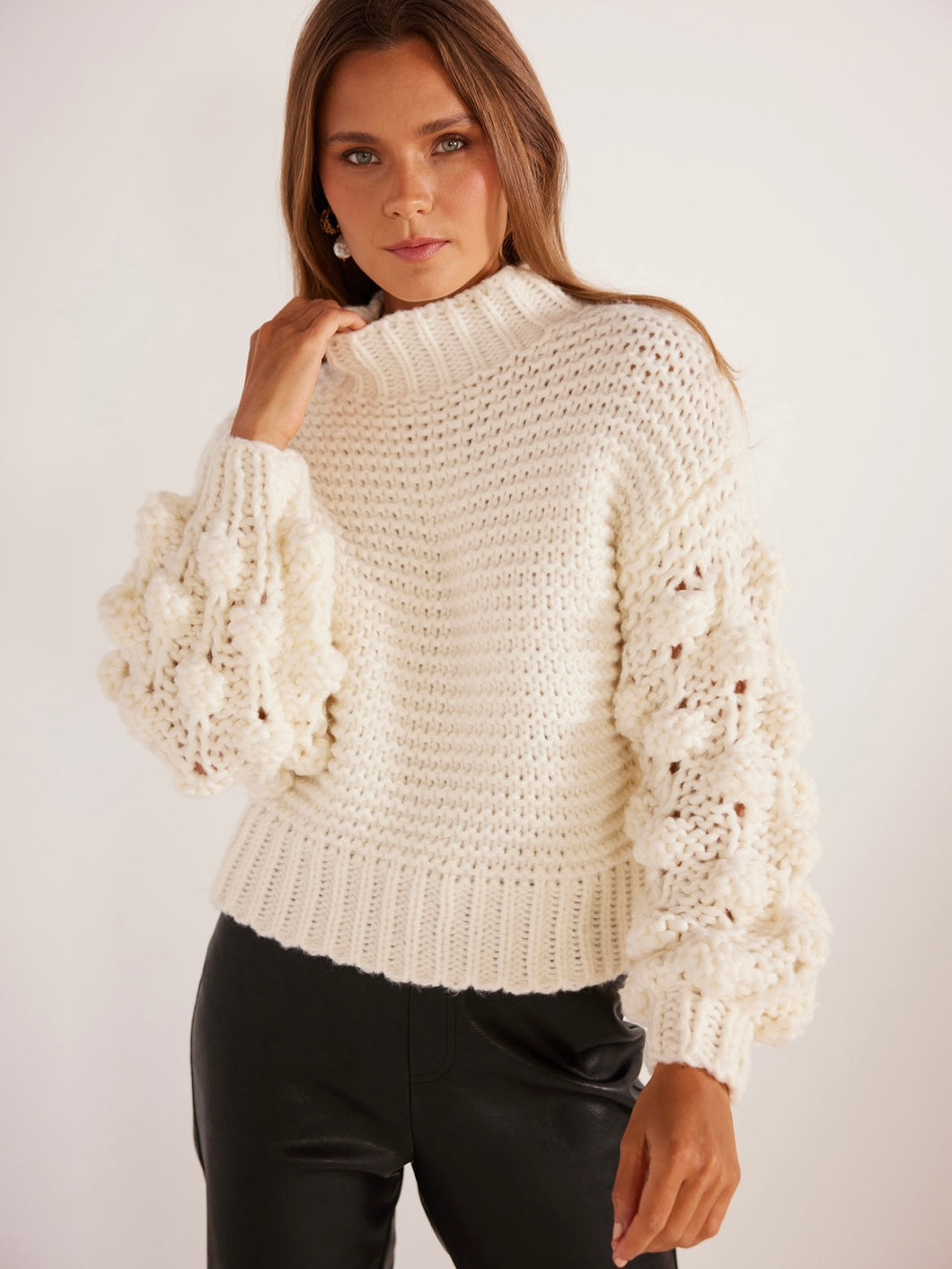 MinkPink White Marcy Sweater