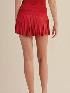 Cherry Pleated Tennis Skort