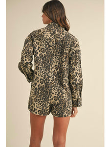 Leopard Button Down Romper