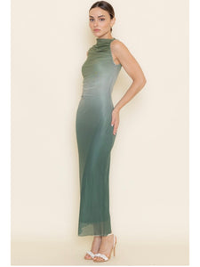 (PREORDER) Green Ombré Chic Mesh Maxi Dress