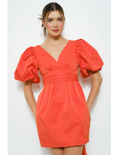 Load image into Gallery viewer, Orange Open Bow Back Dress
