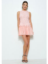 Load image into Gallery viewer, Light Pink Floral Tiered Mini Dress
