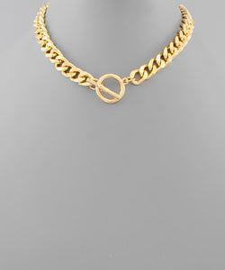 Gold Chain Toggle Necklace