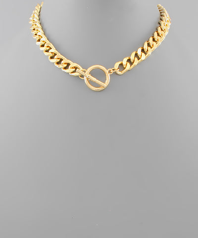 Gold Chain Toggle Necklace