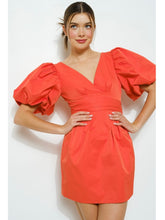 Load image into Gallery viewer, Orange Open Bow Back Dress
