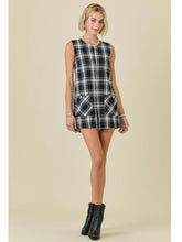 Load image into Gallery viewer, Black &amp; White Tweed Romper
