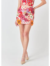 Load image into Gallery viewer, Red Floral Embroidered Skirt
