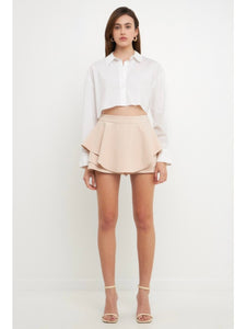 Beige Ruffle Skort