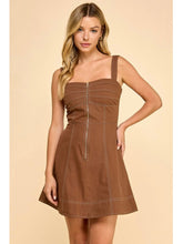 Load image into Gallery viewer, Mocha Zip Front Dress
