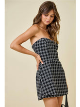Load image into Gallery viewer, Black Tweed Strapless Dress
