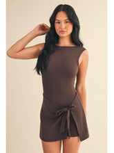 Load image into Gallery viewer, Chocolate Wrap Tie Front Athleisure Dress
