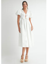 Load image into Gallery viewer, (PREORDER) White Bow Midi Dress
