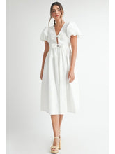 Load image into Gallery viewer, (PREORDER) White Bow Midi Dress
