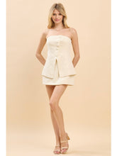 Load image into Gallery viewer, Ivory Strapless Button Mini Dress
