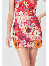 Load image into Gallery viewer, Red Floral Embroidered Skirt
