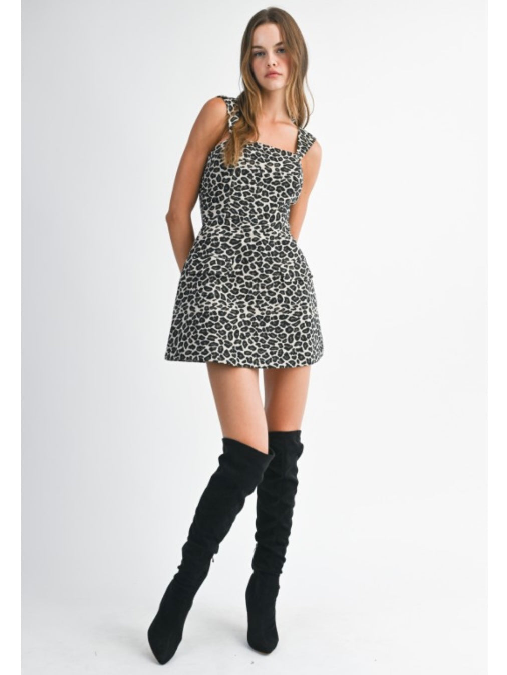 Leopard Jacquard Mini Dress