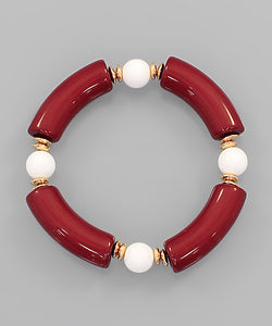 Crimson & White Bracelet