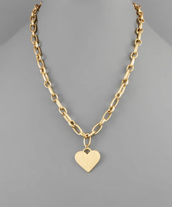 Gold Heart Chain Necklace