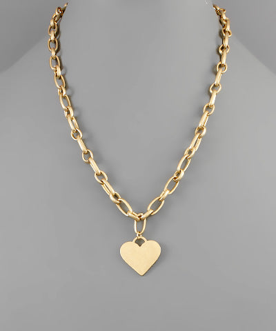 Gold Heart Chain Necklace