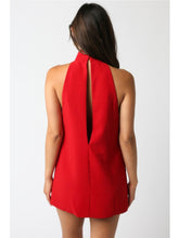 Load image into Gallery viewer, Red Aimee Halter Dress
