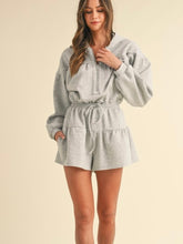 Load image into Gallery viewer, Heather Grey Scuba Romper
