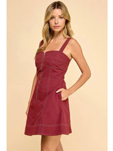 Load image into Gallery viewer, Crimson Zip Front Dress
