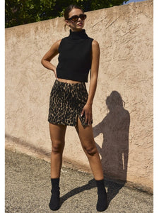 Camel Leopard Skirt