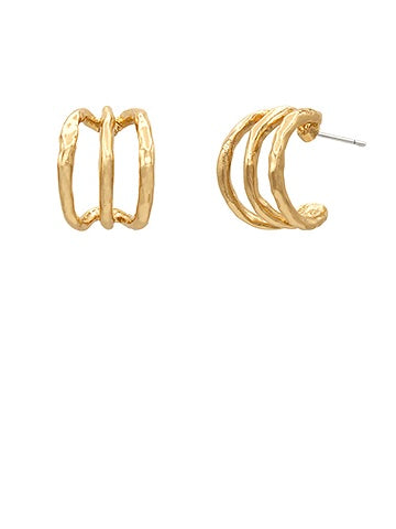 Gold 3 Layered Hoops