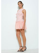 Load image into Gallery viewer, Light Pink Floral Tiered Mini Dress
