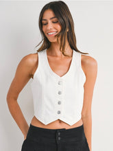 Load image into Gallery viewer, Classic White Denim Vest
