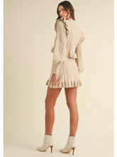 Load image into Gallery viewer, Light Taupe Ruffle Sweater Top &amp; Mini Skirt Set
