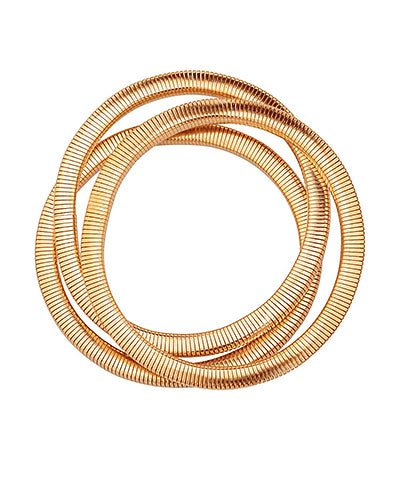 Gold 3 Row Omega Bracelets