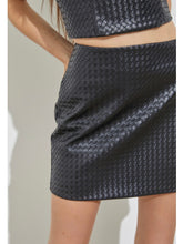 Load image into Gallery viewer, Black Textured Mini Skirt
