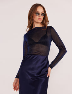 MinkPink Midnight Dahlia Sparkle Top