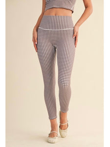 Brown Gingham Leggings