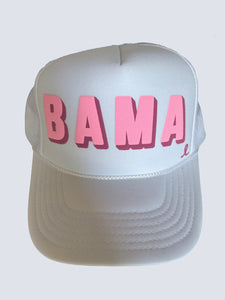 Pink Double Block BAMA Trucker Hat