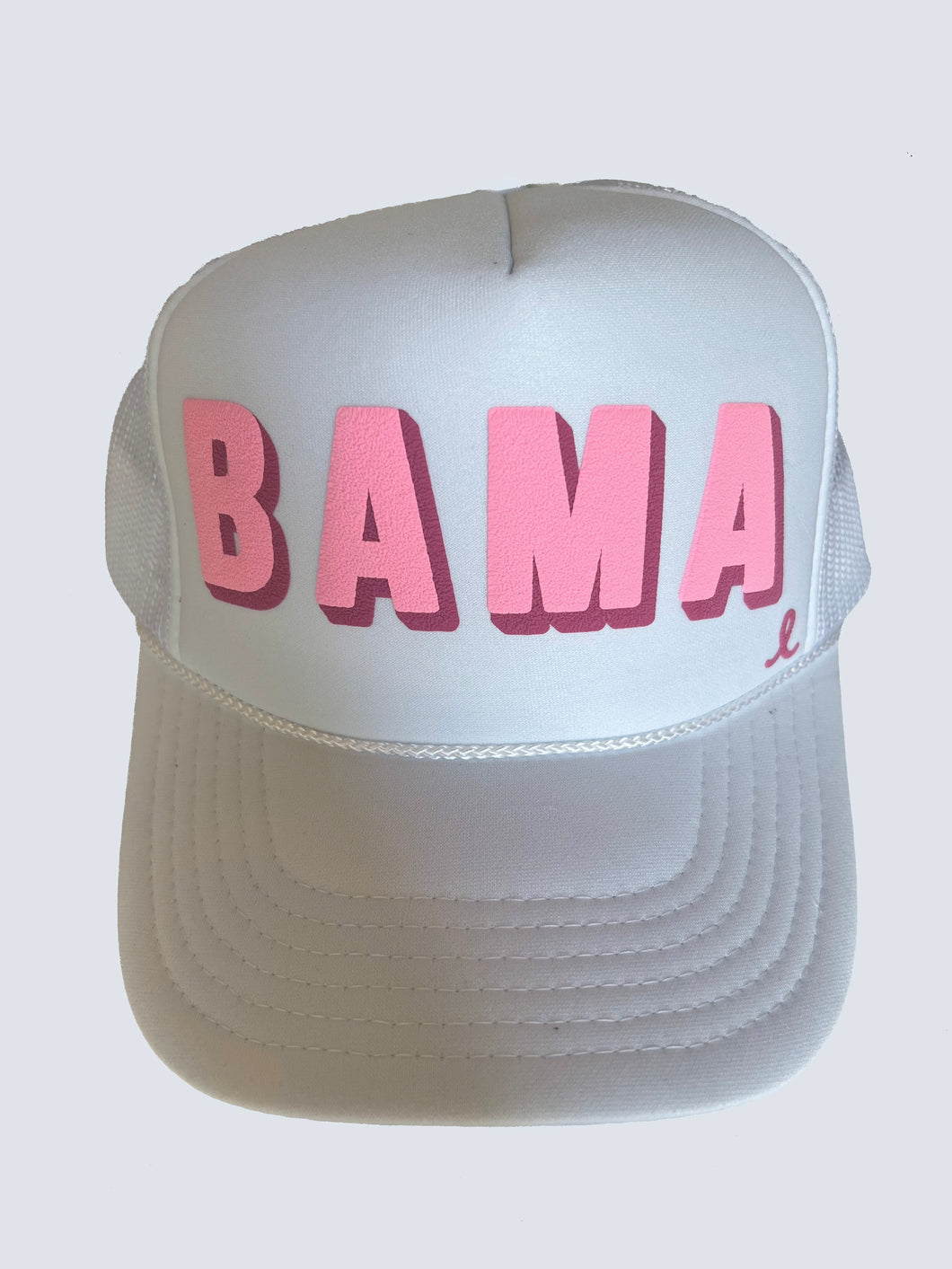 Pink Double Block BAMA Trucker Hat
