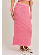 Load image into Gallery viewer, Pink Ribbed Sweater Midi Skirt
