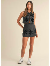 Load image into Gallery viewer, Black Quilted Embroidered Skirt
