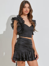 Load image into Gallery viewer, Black Ruffle Bow Back Top
