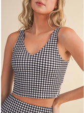 Load image into Gallery viewer, Black Gingham Cropped Tank
