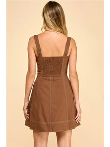 Mocha Zip Front Dress