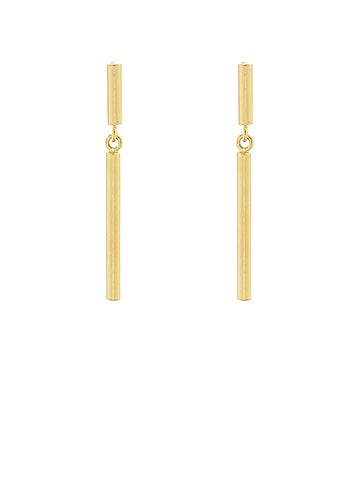 Gold Link Bar Earrings