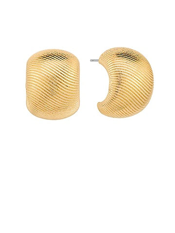 Gold Textured Dome Shape Earrings