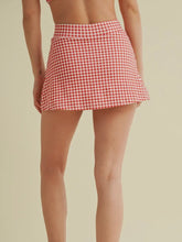 Load image into Gallery viewer, Red Gingham Side Slit Skort
