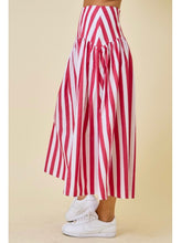 Load image into Gallery viewer, Crimson Stripe Crop Top &amp; Maxi Skirt Set
